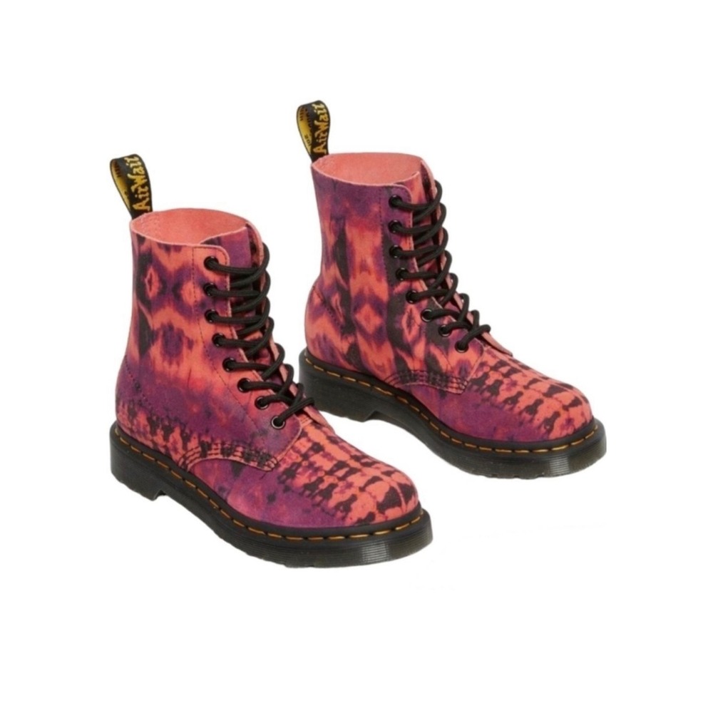 Dr. Martens 1460 Pascal Tie Dye Boots Size 8 US L Pink Black Lace Up Combat